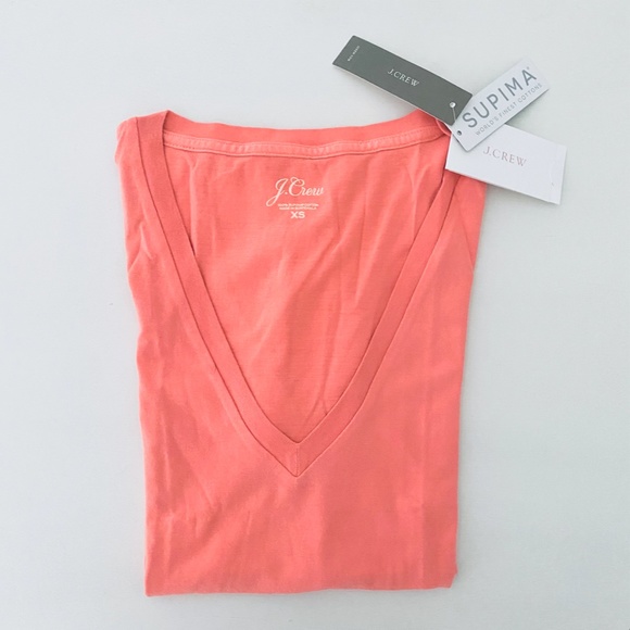 J Crew Cotton V Neck Tee - Picture 1 of 4